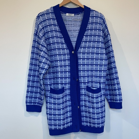 Aritzia Babaton Lacer Cardigan Cornflower/Dark Glimmer - Picture 7 of 11